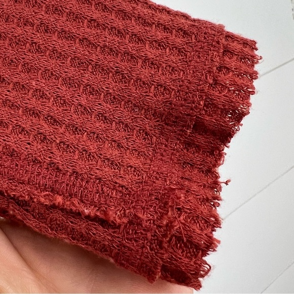 AKEMI + KIN Small Thermal Waffle Knit Twist Front Top‎ Burnt Sienna - Picture 8 of 8